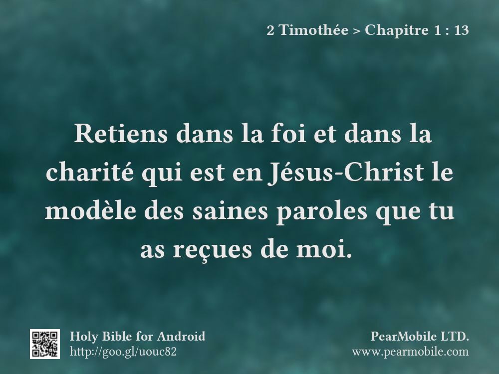 2 Timothée, Chapitre 1:13